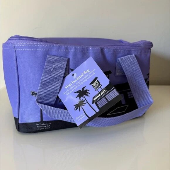 Trader Joe's Mini Insulated Tote Bag Purple Color Limited Edition SOLD OUT - Picture 12 of 13